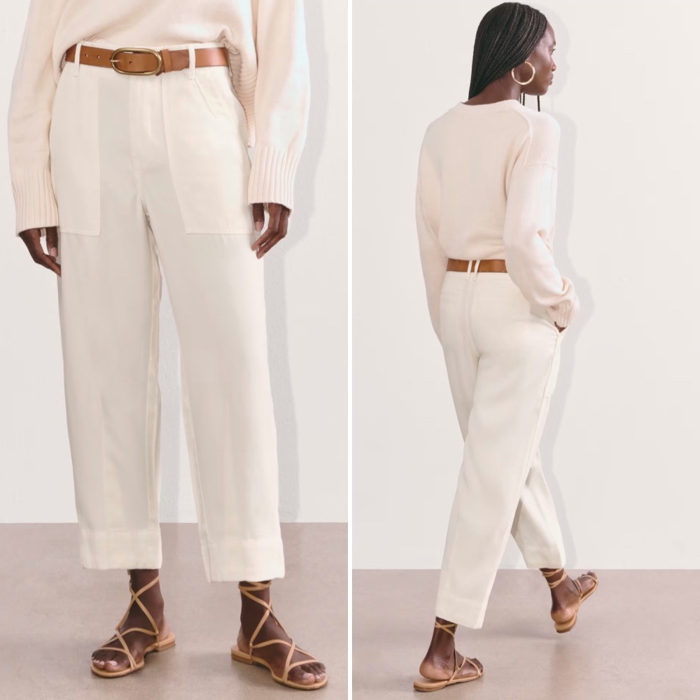 Everlane Utility Pants Barrel Leg High Rise Casual Relaxed Preppy Minimalist 00